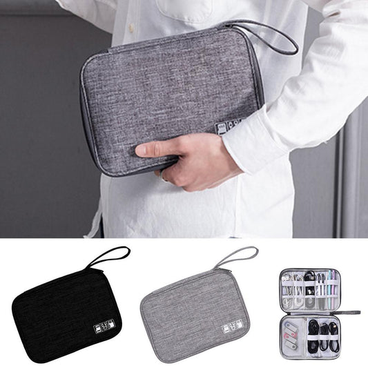 Compact Organization Delight: Small Canvas Electronics Organizer for Tangle-Free Tech Storage